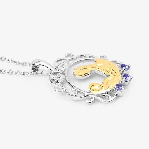 0.11 Carat Genuine Tanzanite .925 Sterling Silver Pendant - Image 10