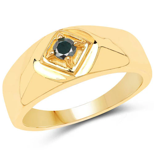 0.12 Carat Genuine Blue Diamond .925 Sterling Silver Ring - Image 4