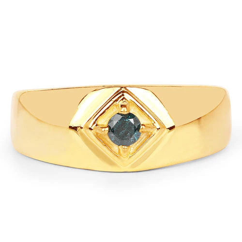 0.12 Carat Genuine Blue Diamond .925 Sterling Silver Ring - Image 6