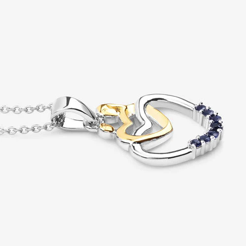 0.14 Carat Genuine Blue Sapphire .925 Sterling Silver Pendant - Image 10