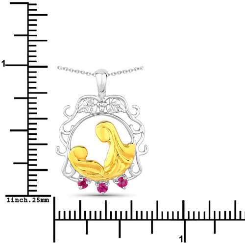 0.14 Carat Genuine Ruby .925 Sterling Silver Pendant - Image 7