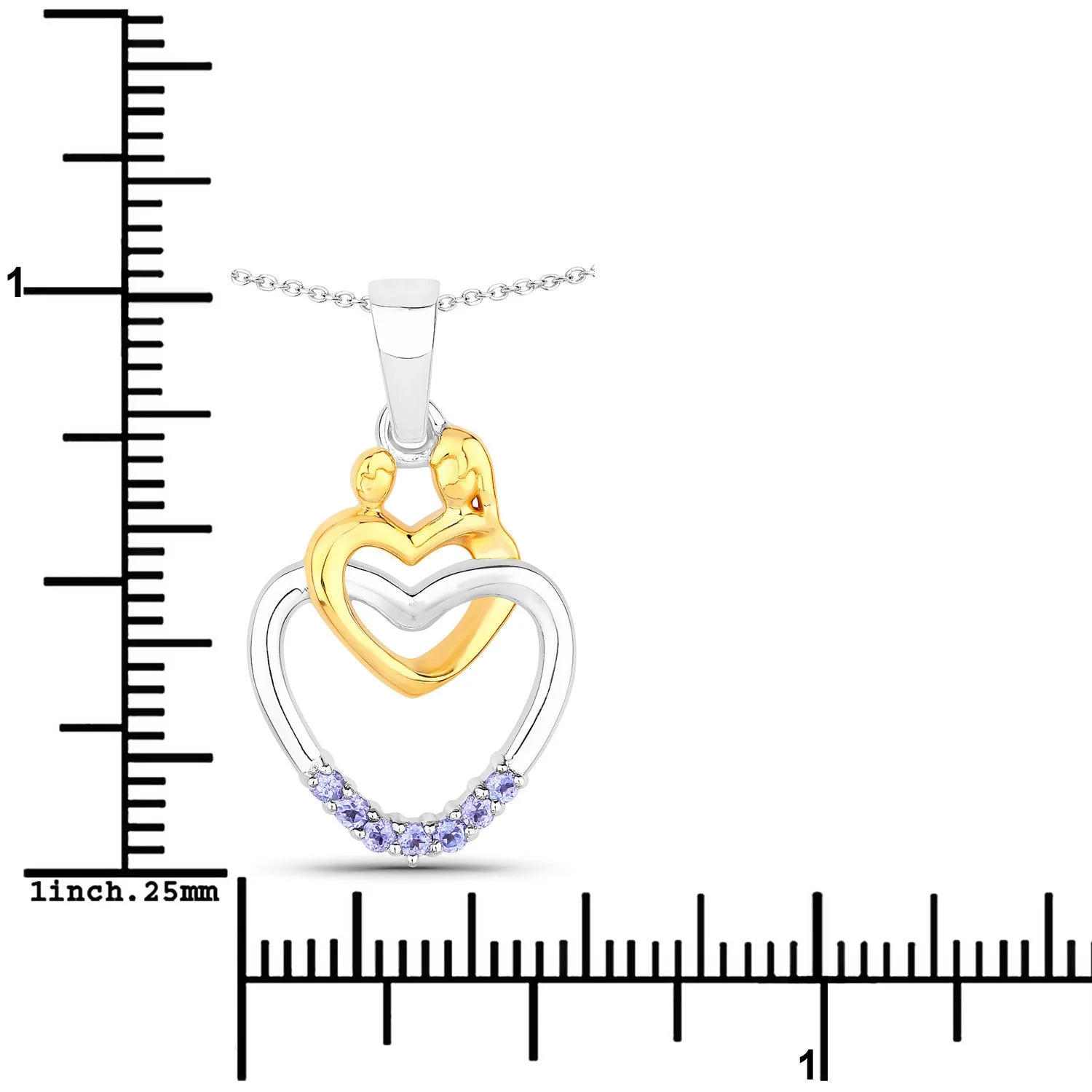 0.14 Carat Genuine Tanzanite .925 Sterling Silver Pendant - Image 3