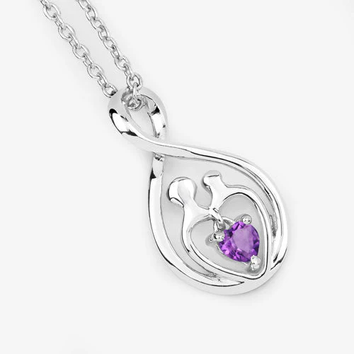 0.15 Carat Genuine Amethyst .925 Sterling Silver Pendant - Image 5