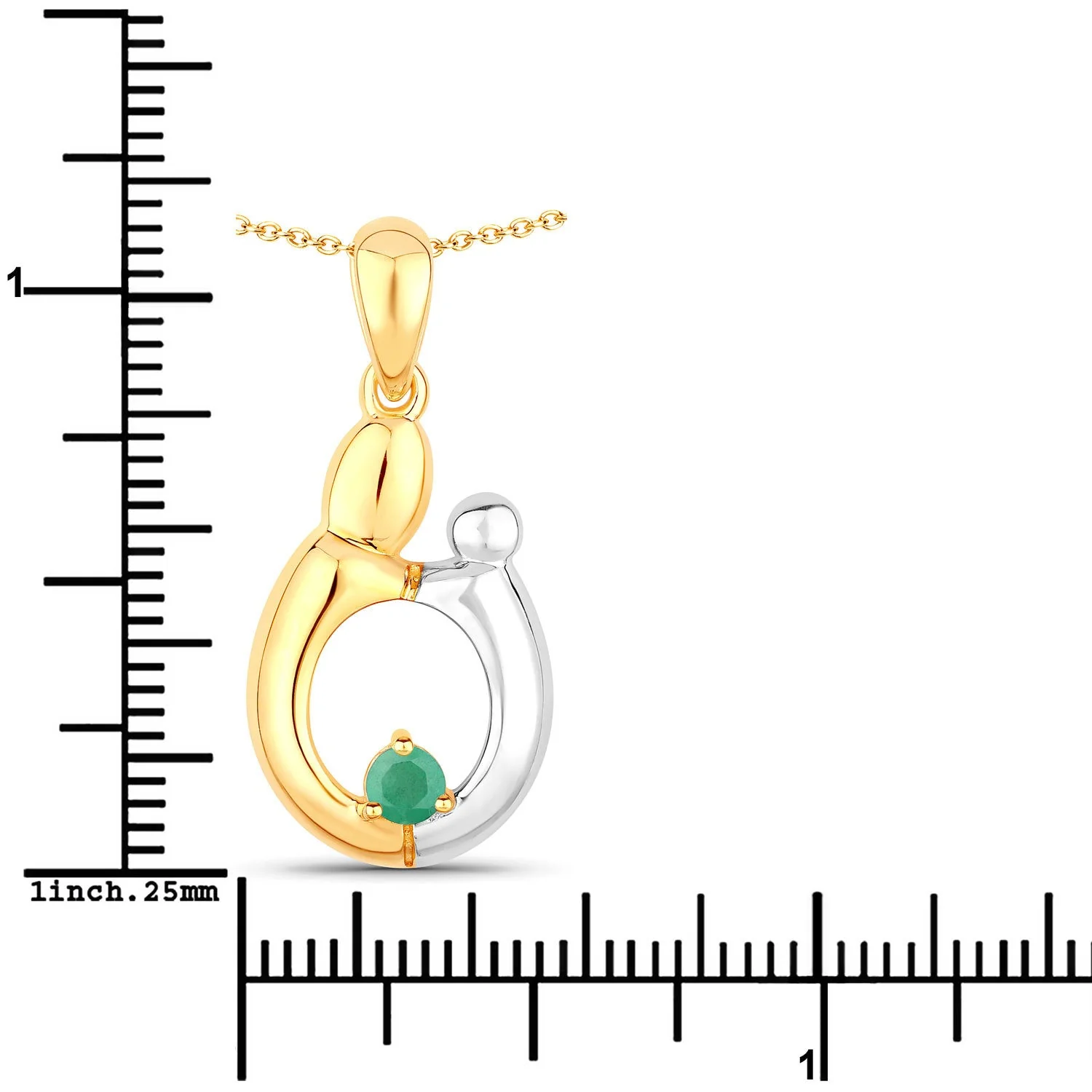 0.17 Carat Genuine Emerald .925 Sterling Silver Pendant - Image 3