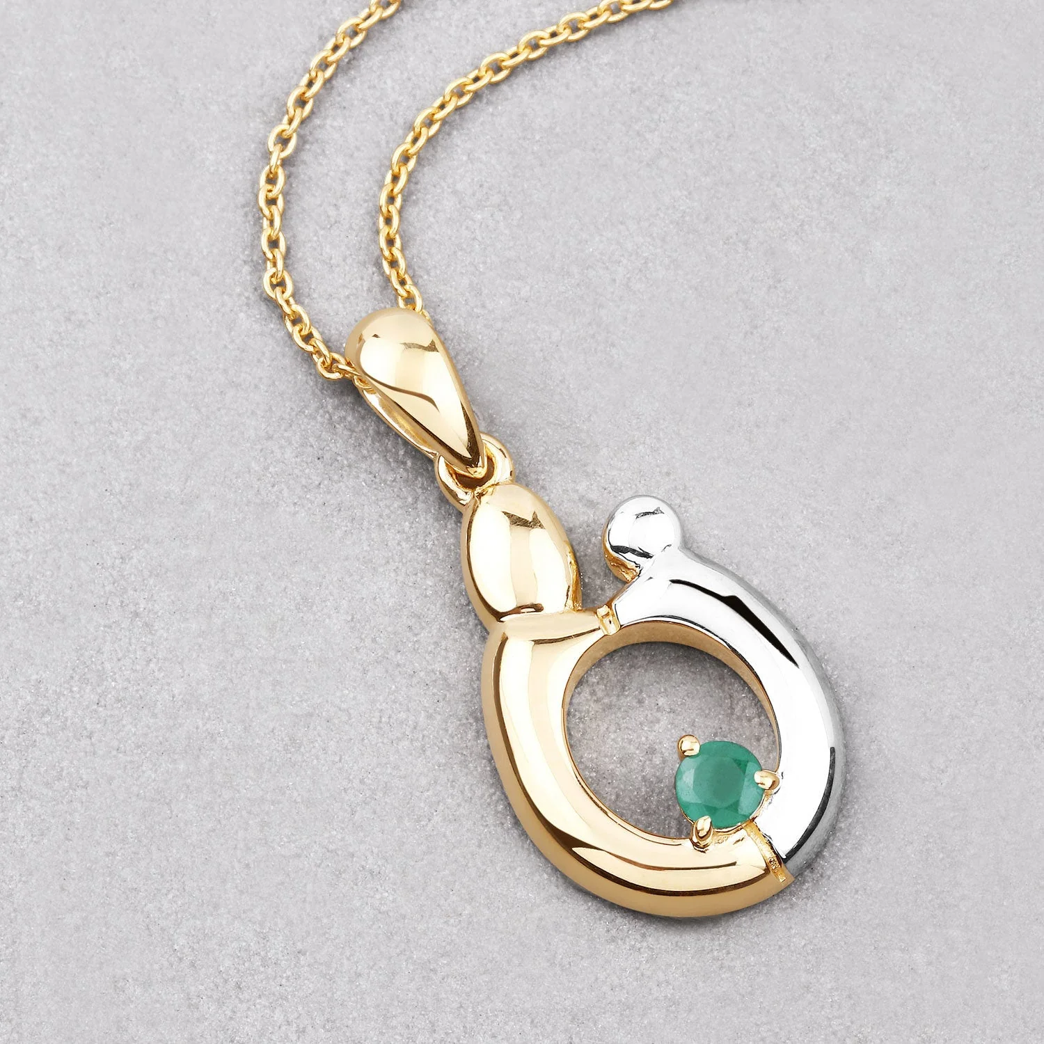 0.17 Carat Genuine Emerald .925 Sterling Silver Pendant - Image 4