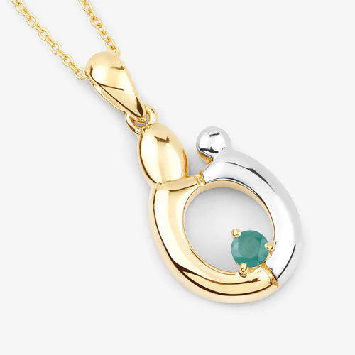 0.17 Carat Genuine Emerald .925 Sterling Silver Pendant - Image 9