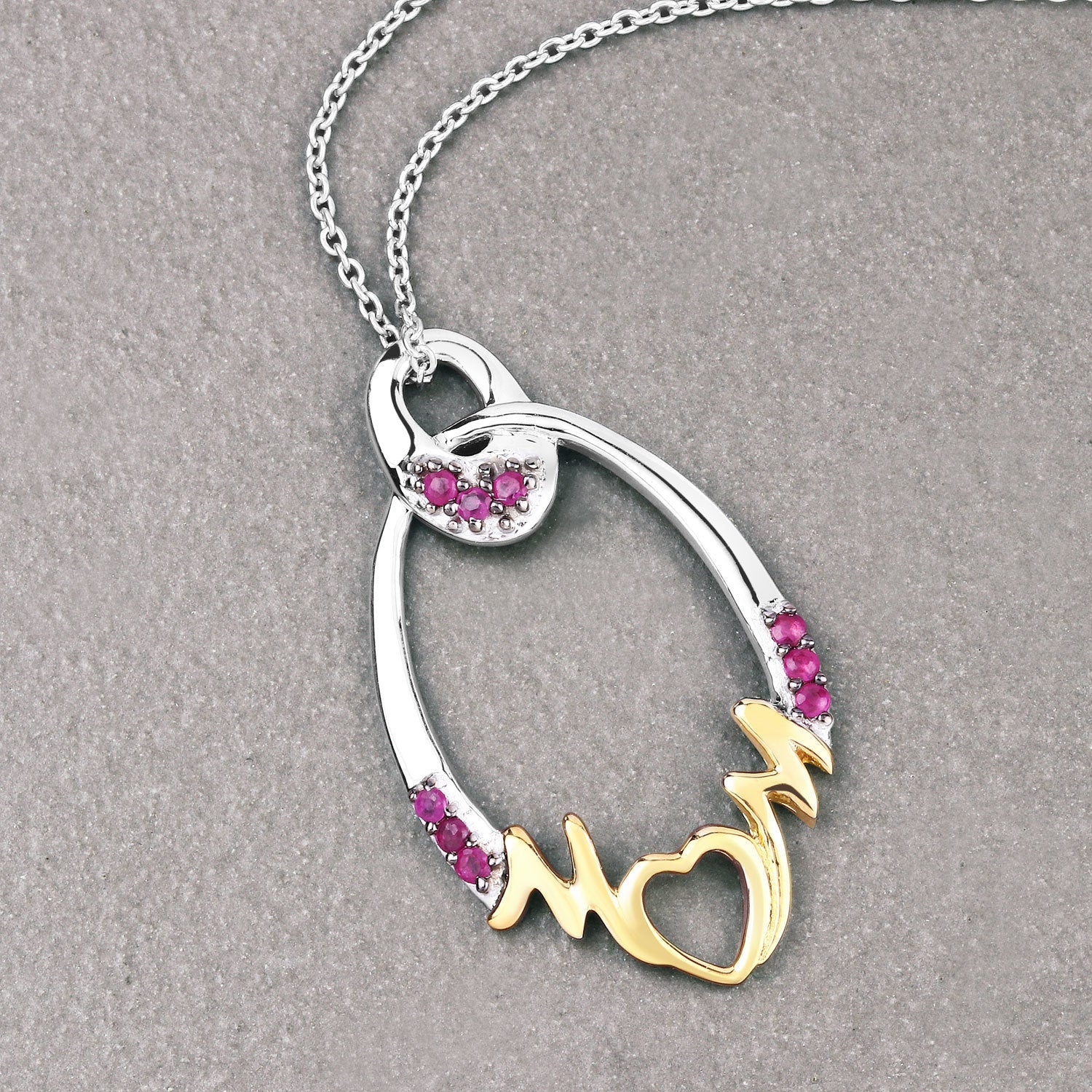 0.18 Carat Genuine Ruby .925 Sterling Silver Pendant - Image 4