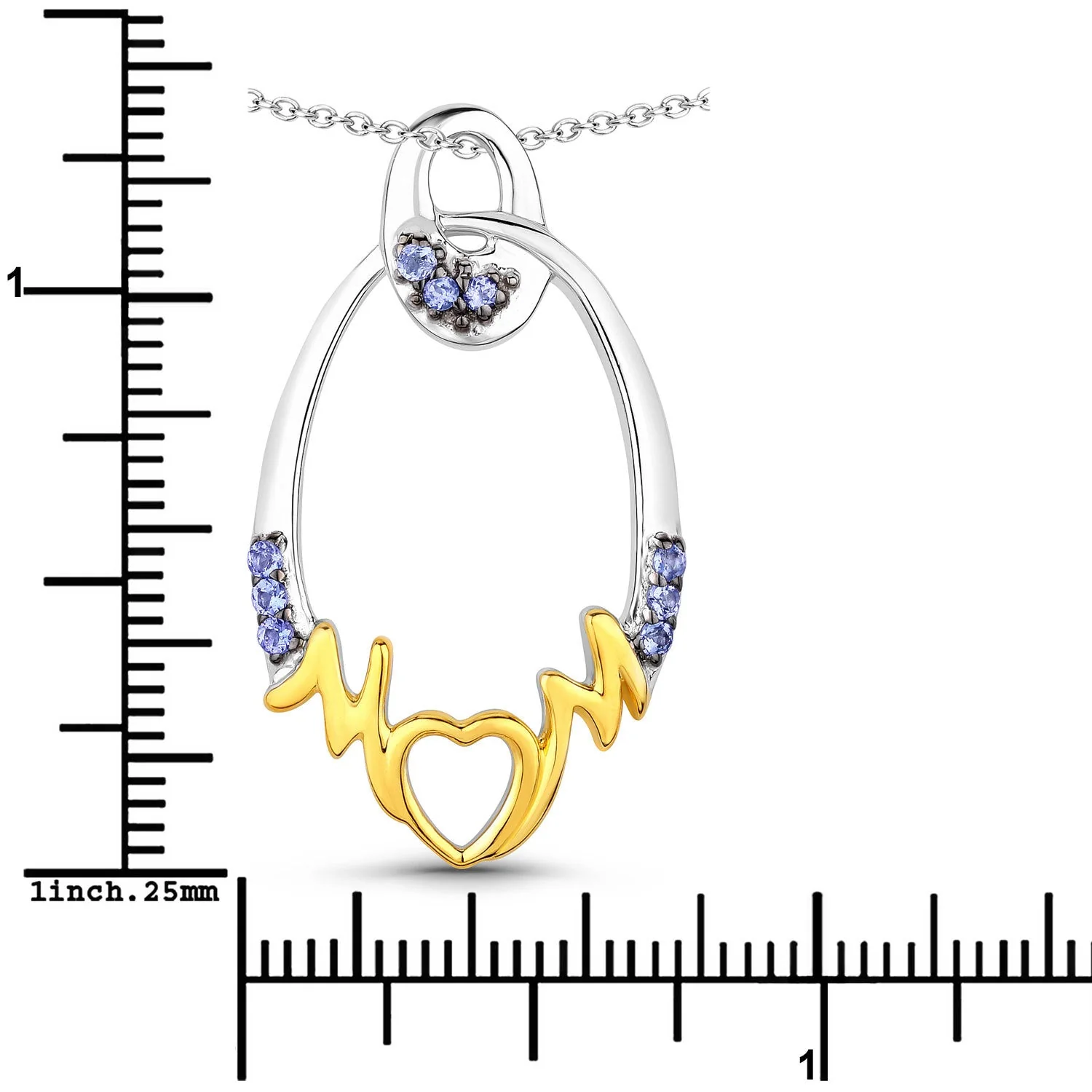 0.18 Carat Genuine Tanzanite .925 Sterling Silver Pendant - Image 3