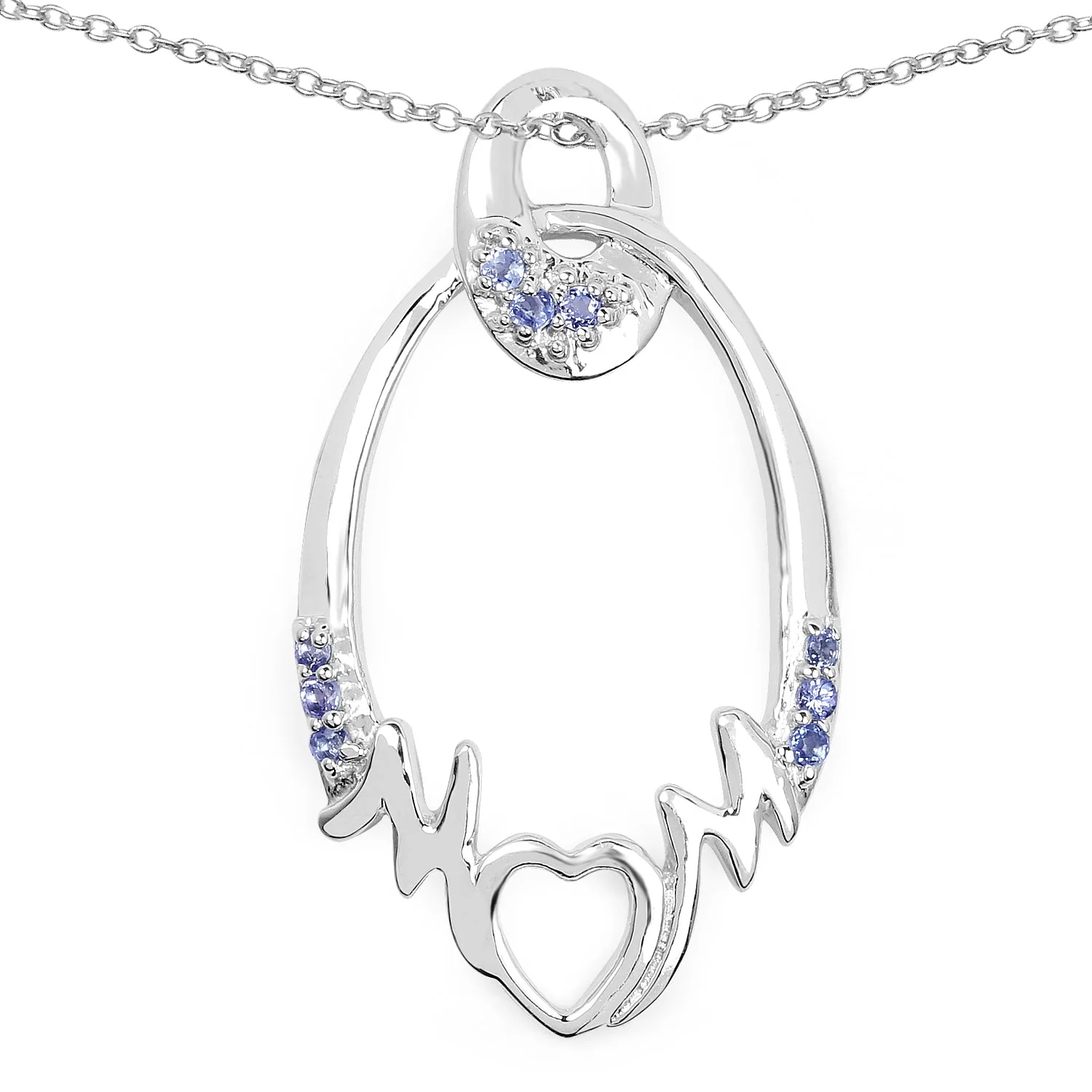 0.18 Carat Genuine Tanzanite .925 Sterling Silver Pendant