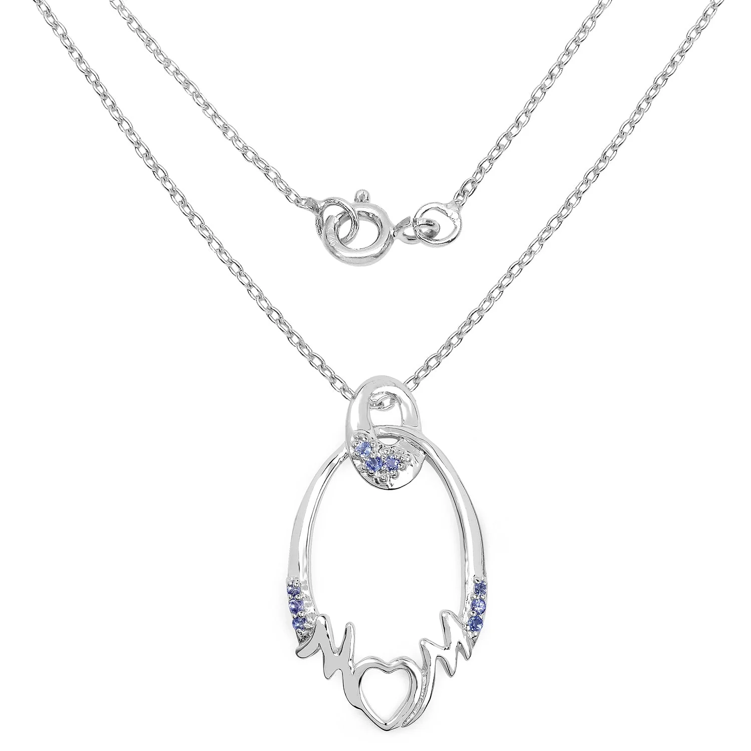 0.18 Carat Genuine Tanzanite .925 Sterling Silver Pendant - Image 2