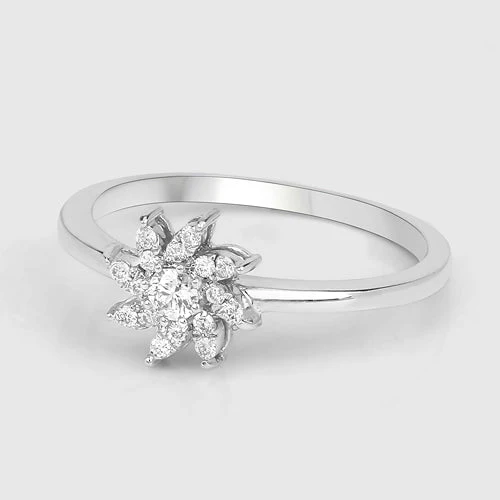 0.18 Carat Genuine White Diamond 14K White Gold Ring (E-F-G Color, SI Clarity) - Image 10