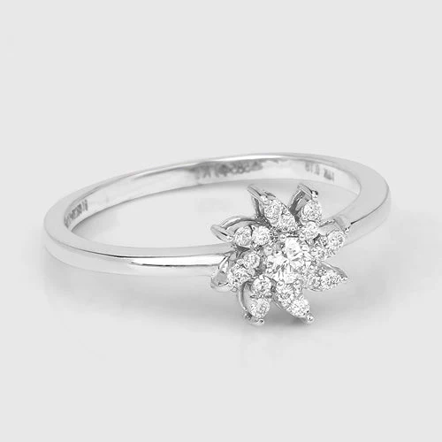 0.18 Carat Genuine White Diamond 14K White Gold Ring (E-F-G Color, SI Clarity) - Image 11