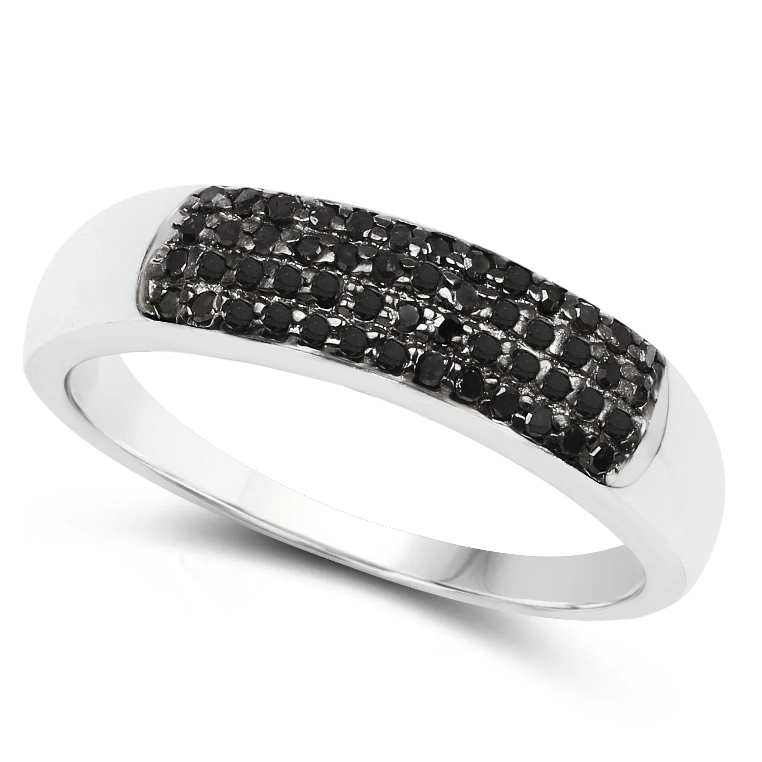 0.22 Carat Genuine Black Diamond .925 Sterling Silver Ring - Image 2