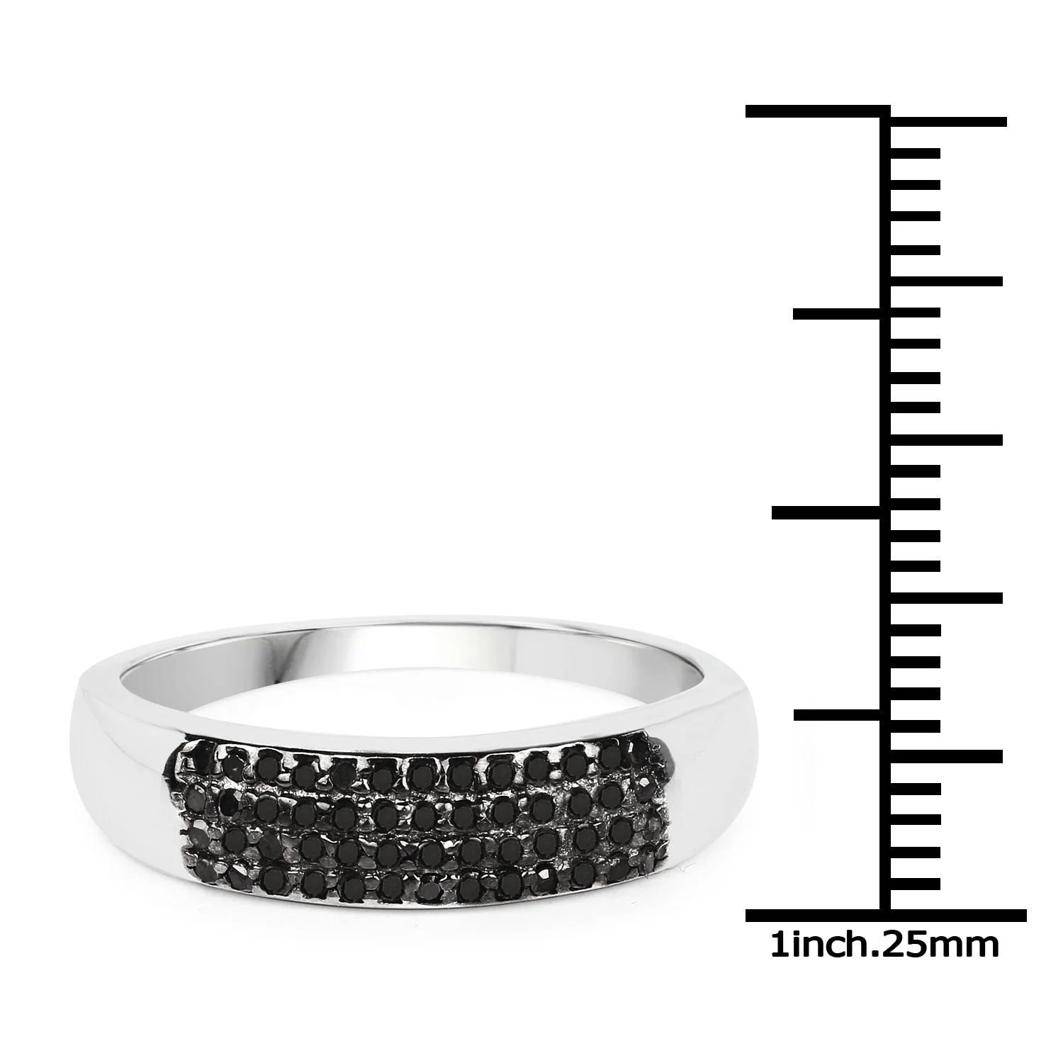 0.22 Carat Genuine Black Diamond .925 Sterling Silver Ring - Image 3