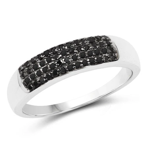 0.22 Carat Genuine Black Diamond .925 Sterling Silver Ring - Image 4