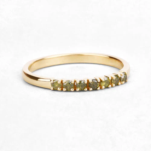 0.22 Carat Genuine Dark Yellow Diamond 14K Yellow Gold Ring (I1-I2) - Image 9
