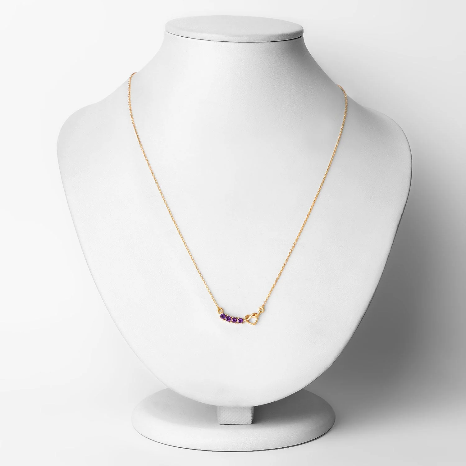 0.24 Carat Genuine Amethyst .925 Sterling Silver Necklace - Image 2