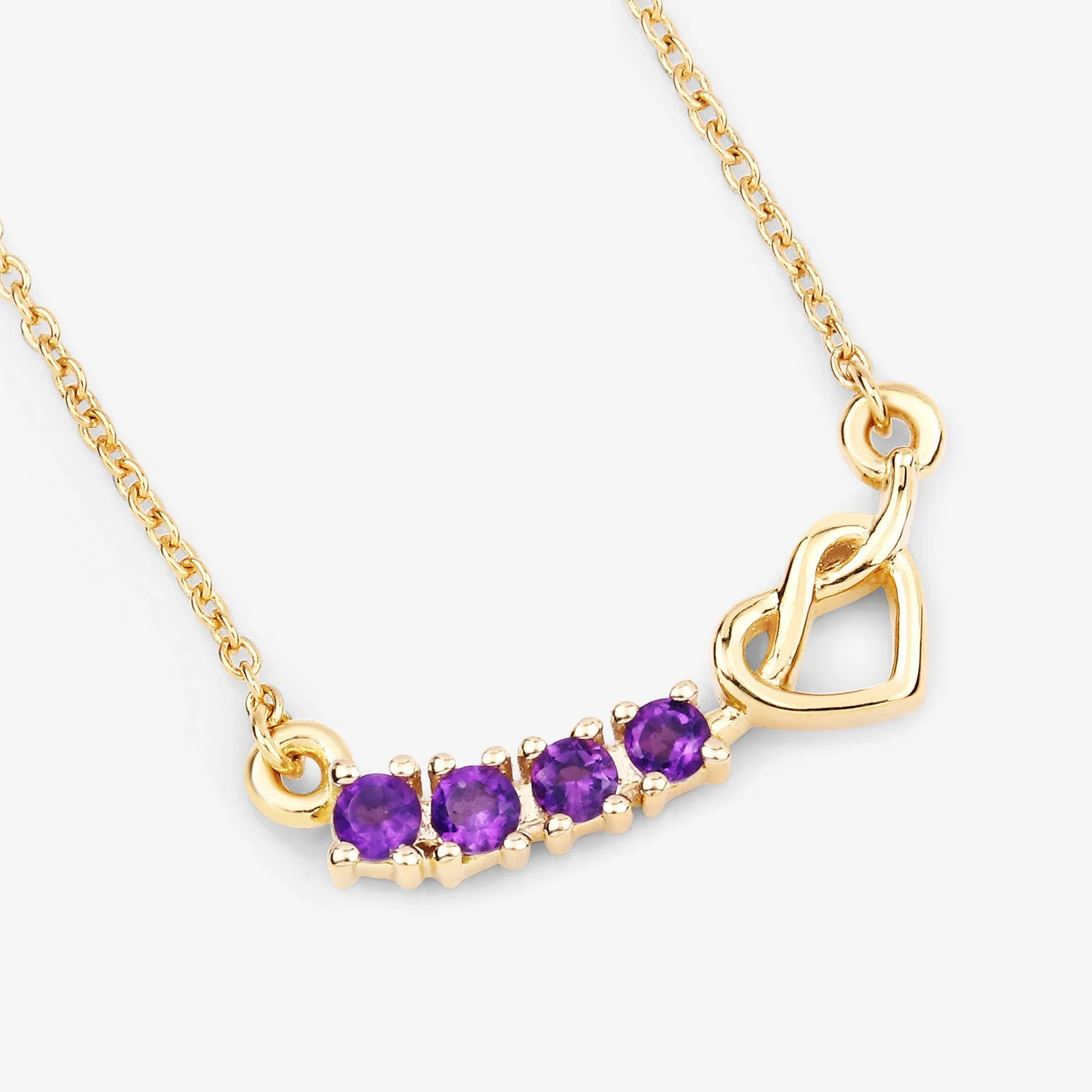 0.24 Carat Genuine Amethyst .925 Sterling Silver Necklace - Image 4