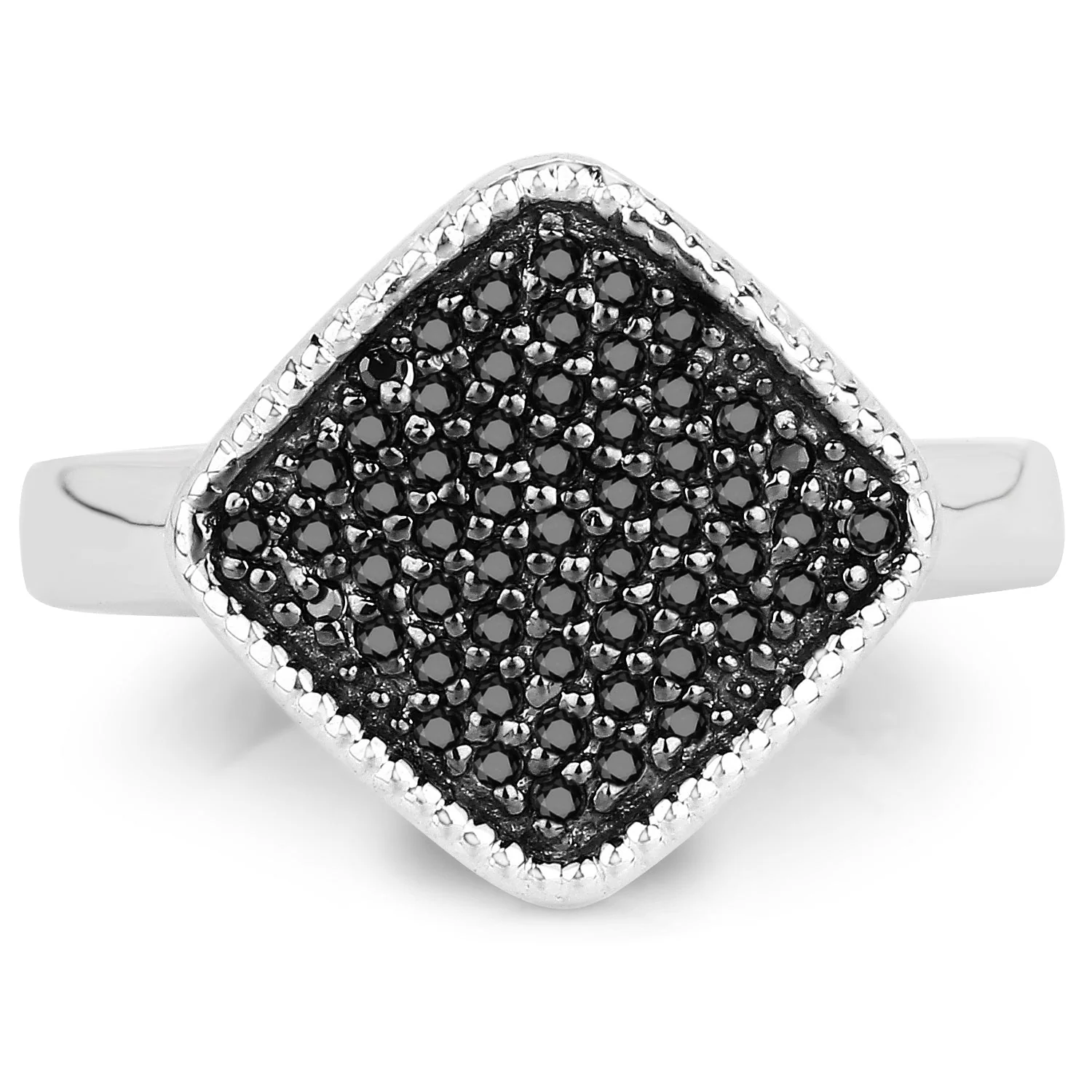 0.24 Carat Genuine Black Diamond .925 Sterling Silver Ring - Image 3