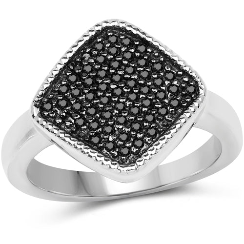 0.24 Carat Genuine Black Diamond .925 Sterling Silver Ring - Image 4