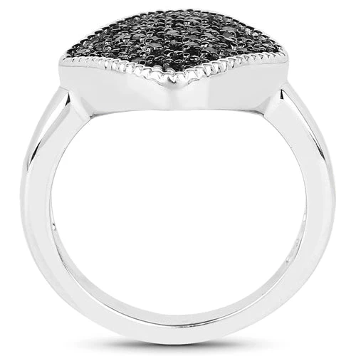 0.24 Carat Genuine Black Diamond .925 Sterling Silver Ring - Image 5