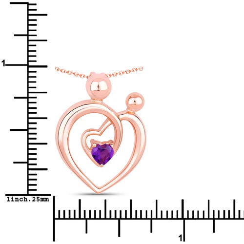 0.25 Carat Genuine Amethyst .925 Sterling Silver Pendant - Image 3