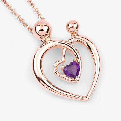 0.25 Carat Genuine Amethyst .925 Sterling Silver Pendant - Image 5