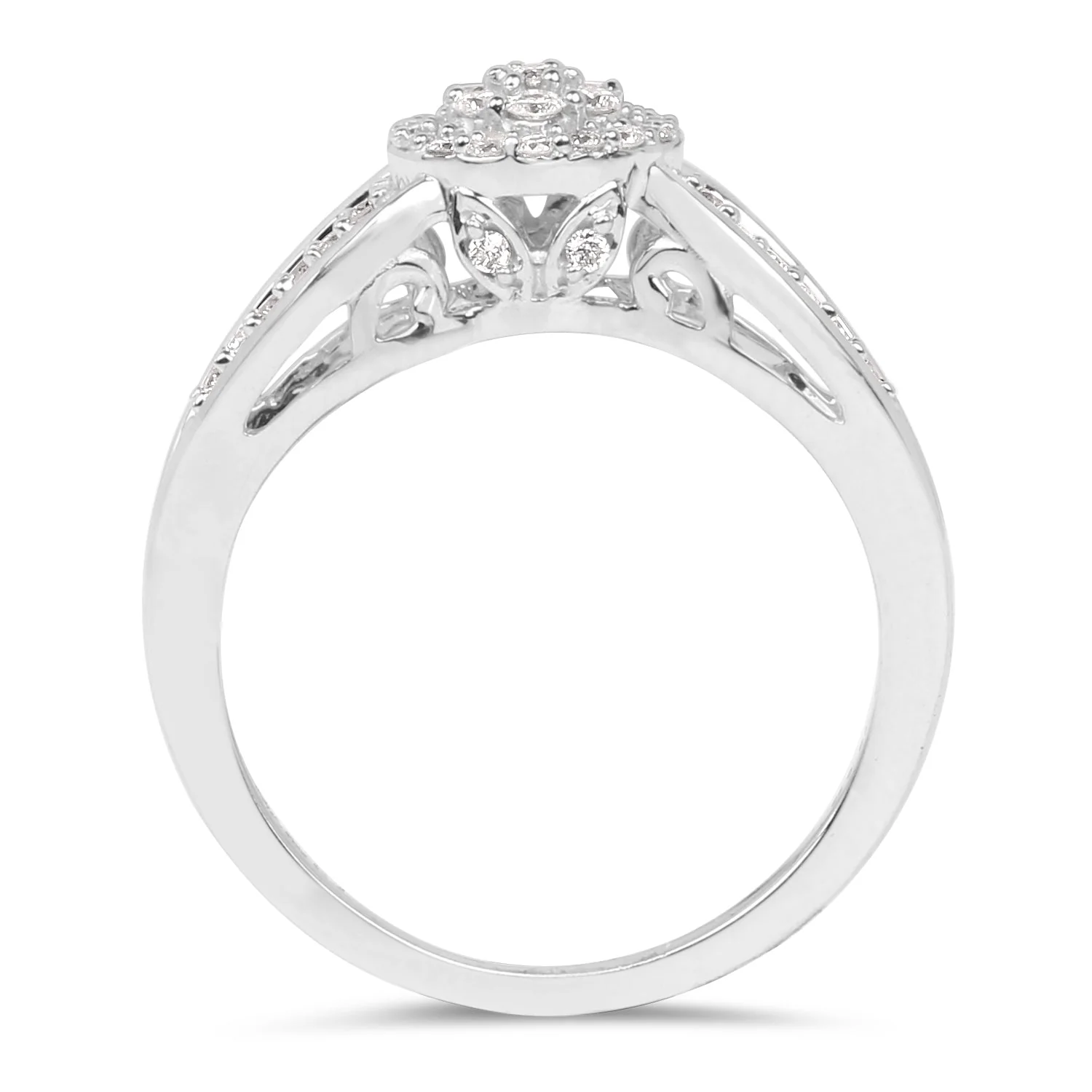 0.25 Carat Genuine White Diamond 14K White Gold Ring (E-F Color, SI Clarity) - Image 2