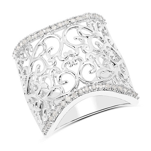 0.25 Carat Genuine White Diamond .925 Sterling Silver Ring - Image 4