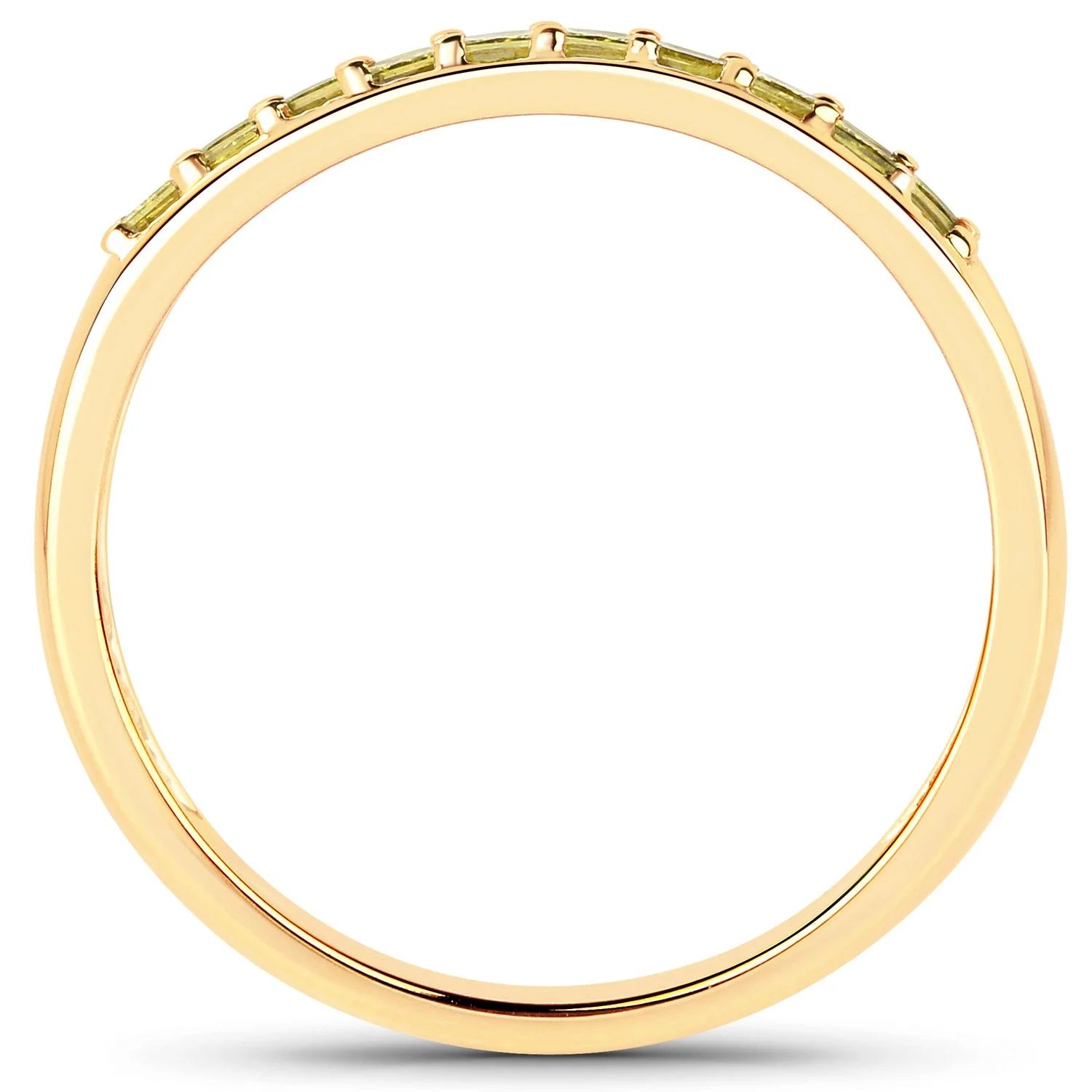 0.27 Carat Genuine Yellow Diamond 14K Yellow Gold Ring (SI1-SI2) - Image 2