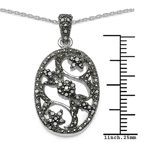 0.28 Carat Genuine Black Diamond .925 Sterling Silver Pandent - Image 3