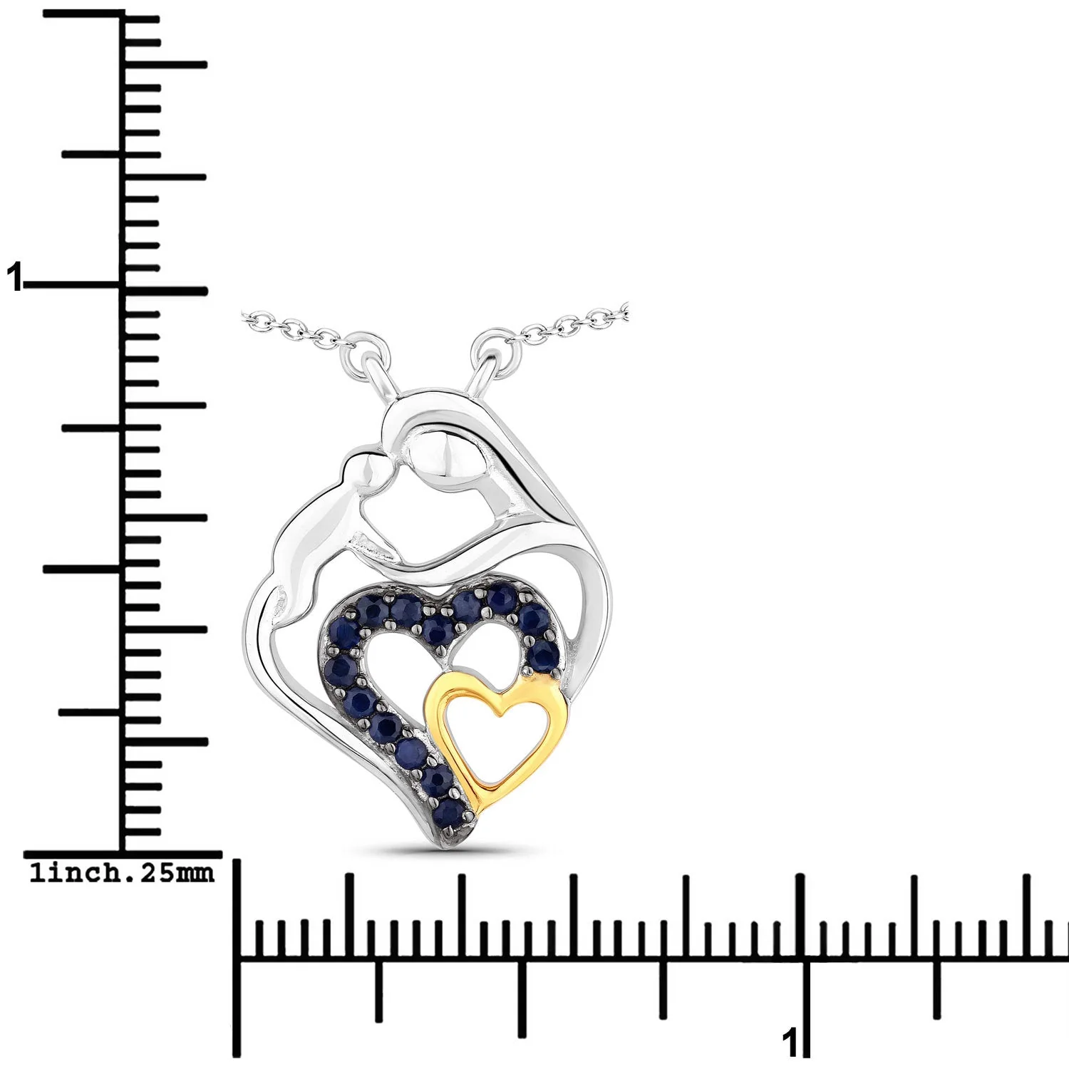 0.28 Carat Genuine Blue Sapphire .925 Sterling Silver Pendant - Image 3