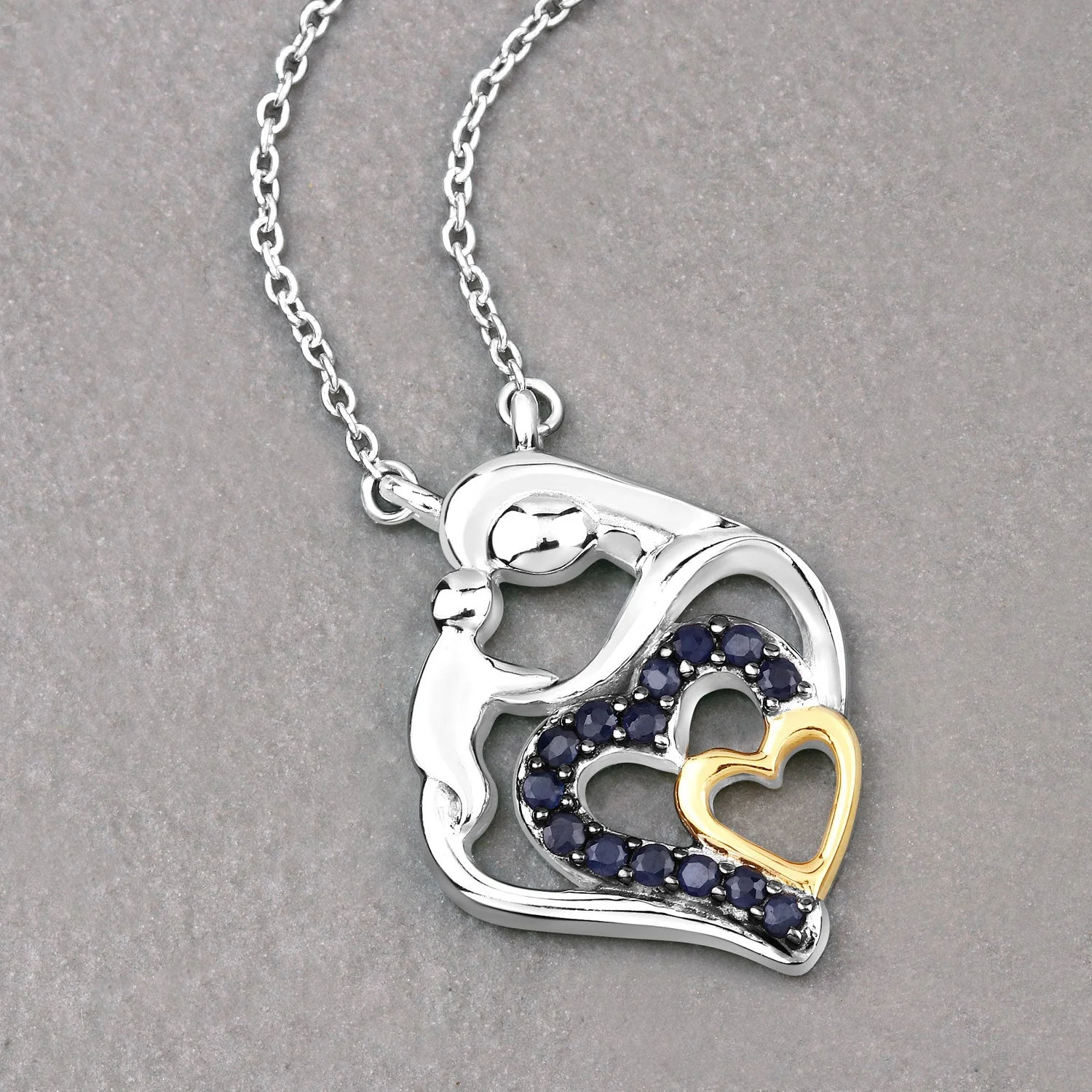 0.28 Carat Genuine Blue Sapphire .925 Sterling Silver Pendant - Image 4