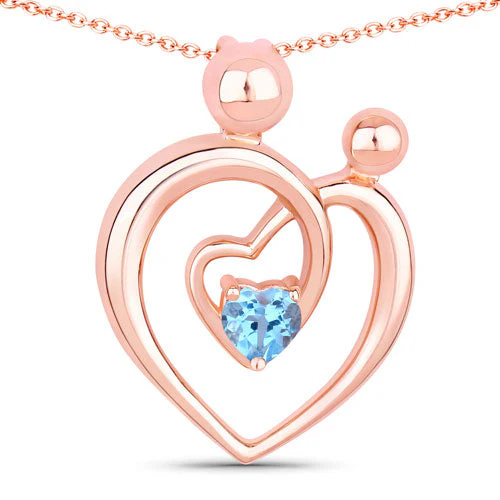 0.28 Carat Genuine Swiss Blue Topaz .925 Sterling Silver Pendant - Image 5