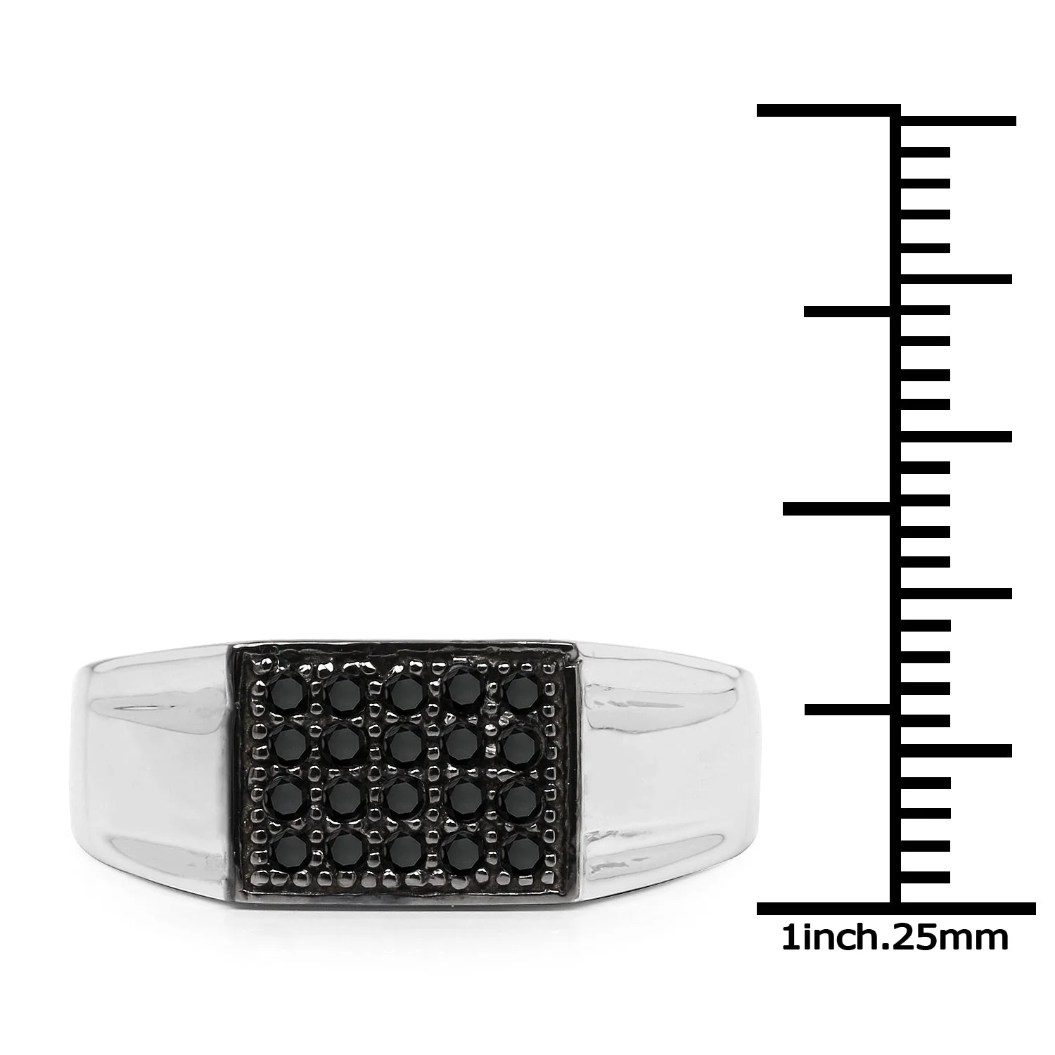 0.30 Carat Genuine Black Diamond .925 Sterling Silver Ring - Image 3