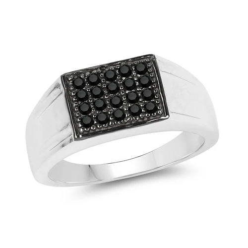 0.30 Carat Genuine Black Diamond .925 Sterling Silver Ring - Image 5