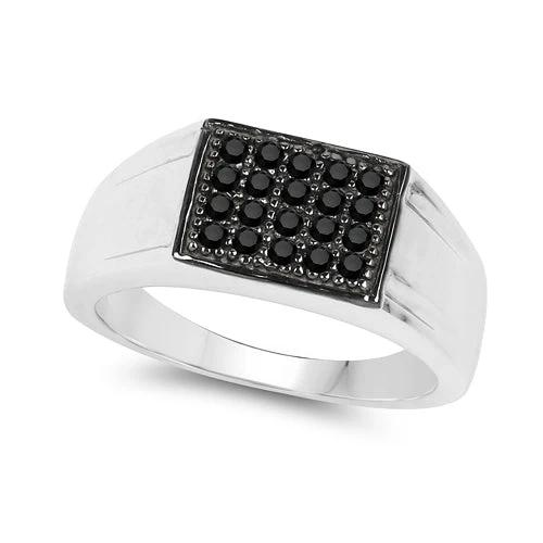0.30 Carat Genuine Black Diamond .925 Sterling Silver Ring - Image 6