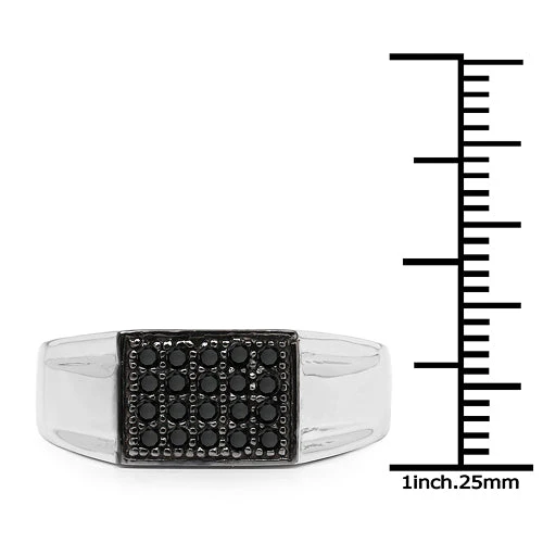 0.30 Carat Genuine Black Diamond .925 Sterling Silver Ring - Image 7