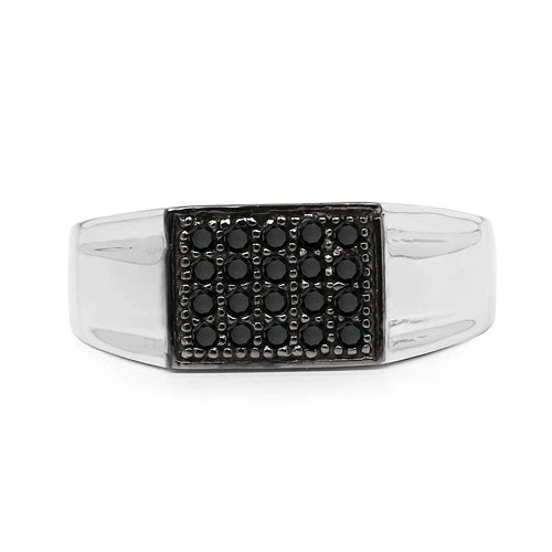 0.30 Carat Genuine Black Diamond .925 Sterling Silver Ring - Image 8