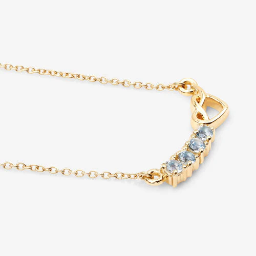 0.30 Carat Genuine Blue Topaz .925 Sterling Silver Necklace - Image 5