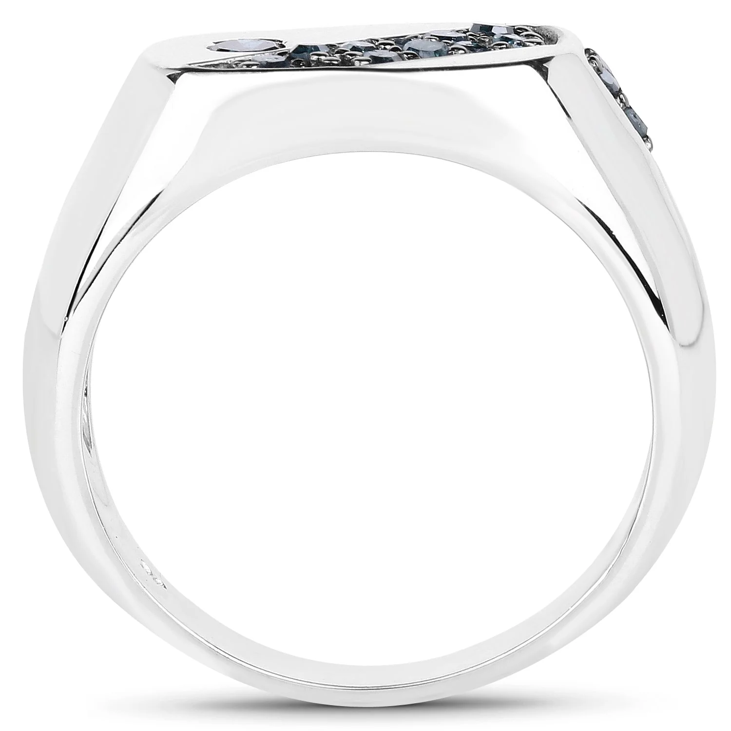 0.31 Carat Genuine Blue Diamond .925 Sterling Silver Ring - Image 2