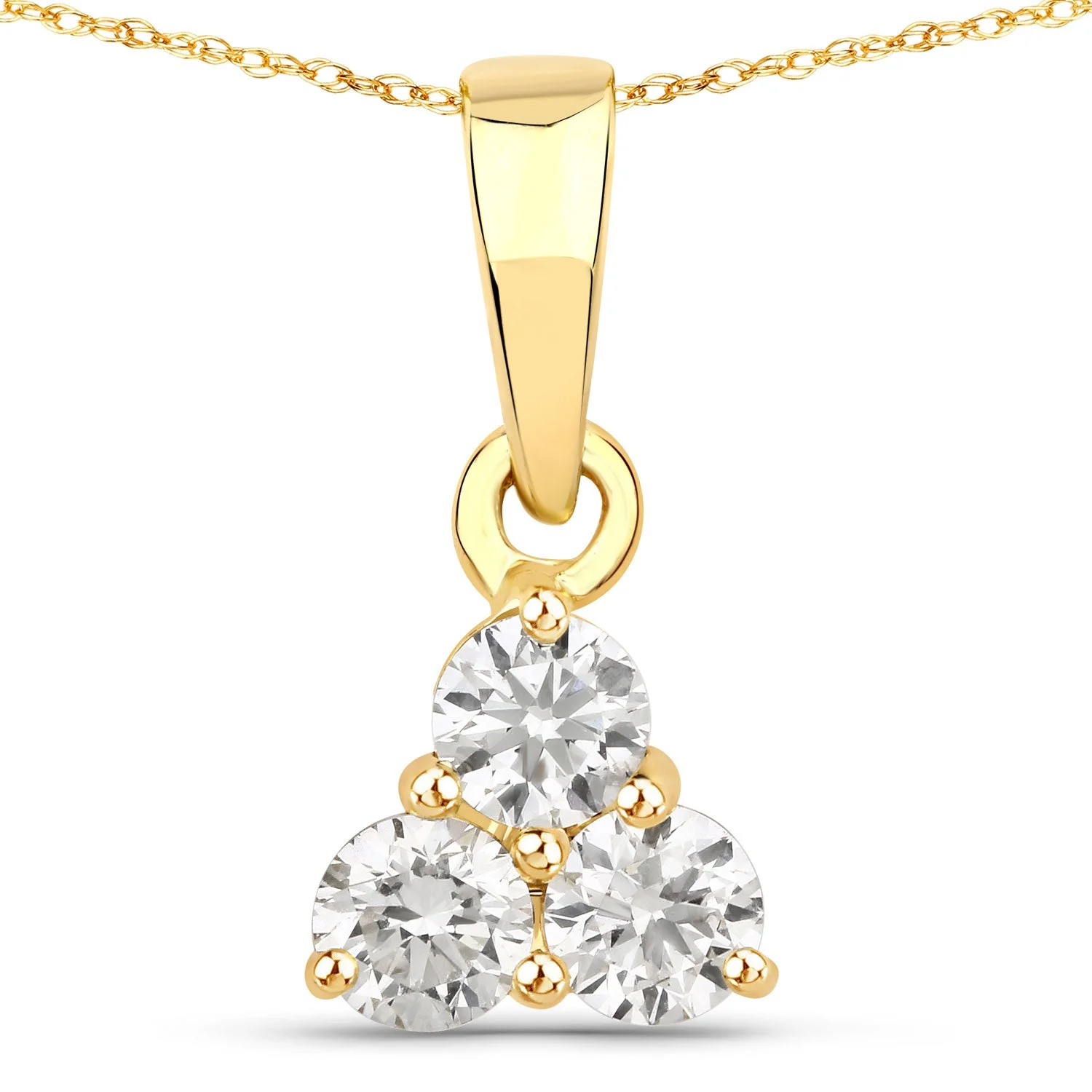 0.33 Carat Genuine Lab Grown Diamond 14K Yellow Gold Pendant