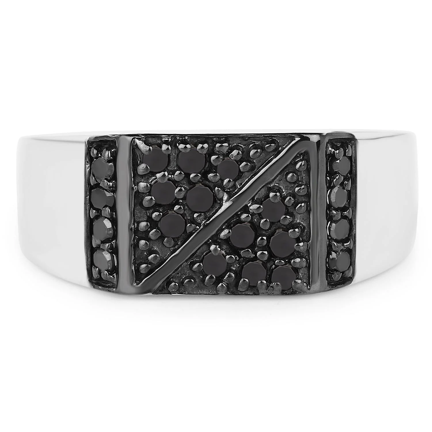0.35 Carat Genuine Black Diamond .925 Sterling Silver Ring - Image 3