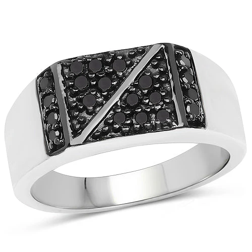 0.35 Carat Genuine Black Diamond .925 Sterling Silver Ring - Image 4