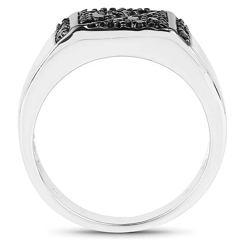 0.35 Carat Genuine Black Diamond .925 Sterling Silver Ring - Image 5