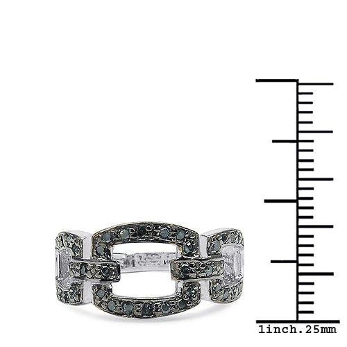 0.36 Carat Genuine Blue Diamond .925 Sterling Silver Ring - Image 3