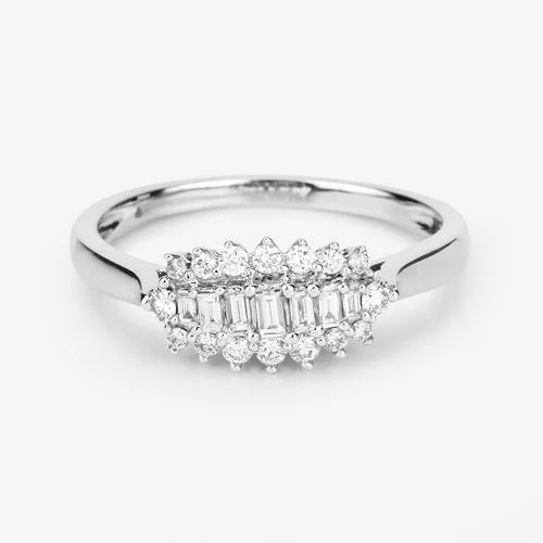 0.37 Carat Genuine White Diamond 14K White Gold Ring (E-F Color, VS-SI Clarity) - Image 11
