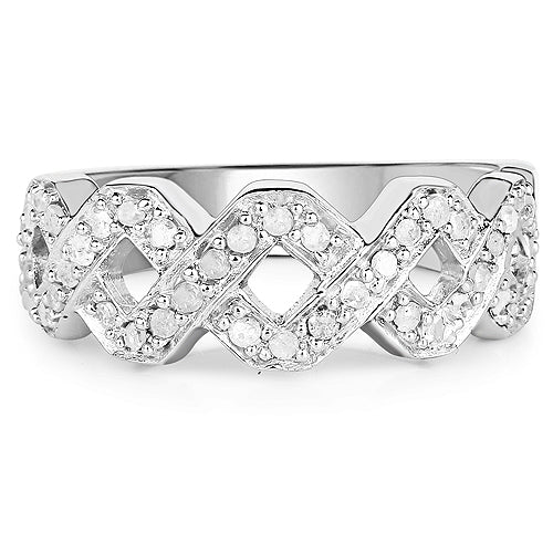 0.40 Carat Genuine White Diamond .925 Sterling Silver Ring - Image 6