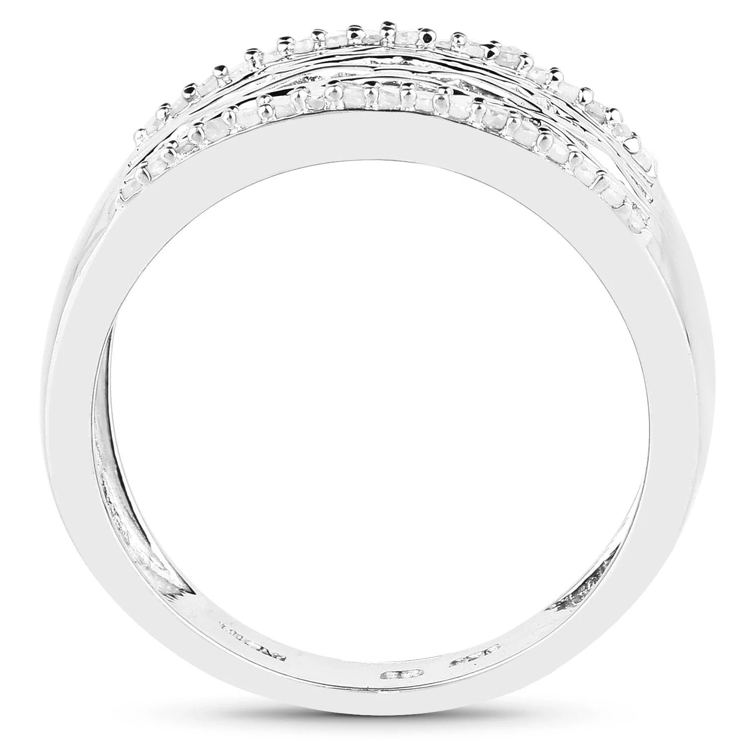 0.41 Carat Genuine White Diamond .925 Sterling Silver Ring - Image 2