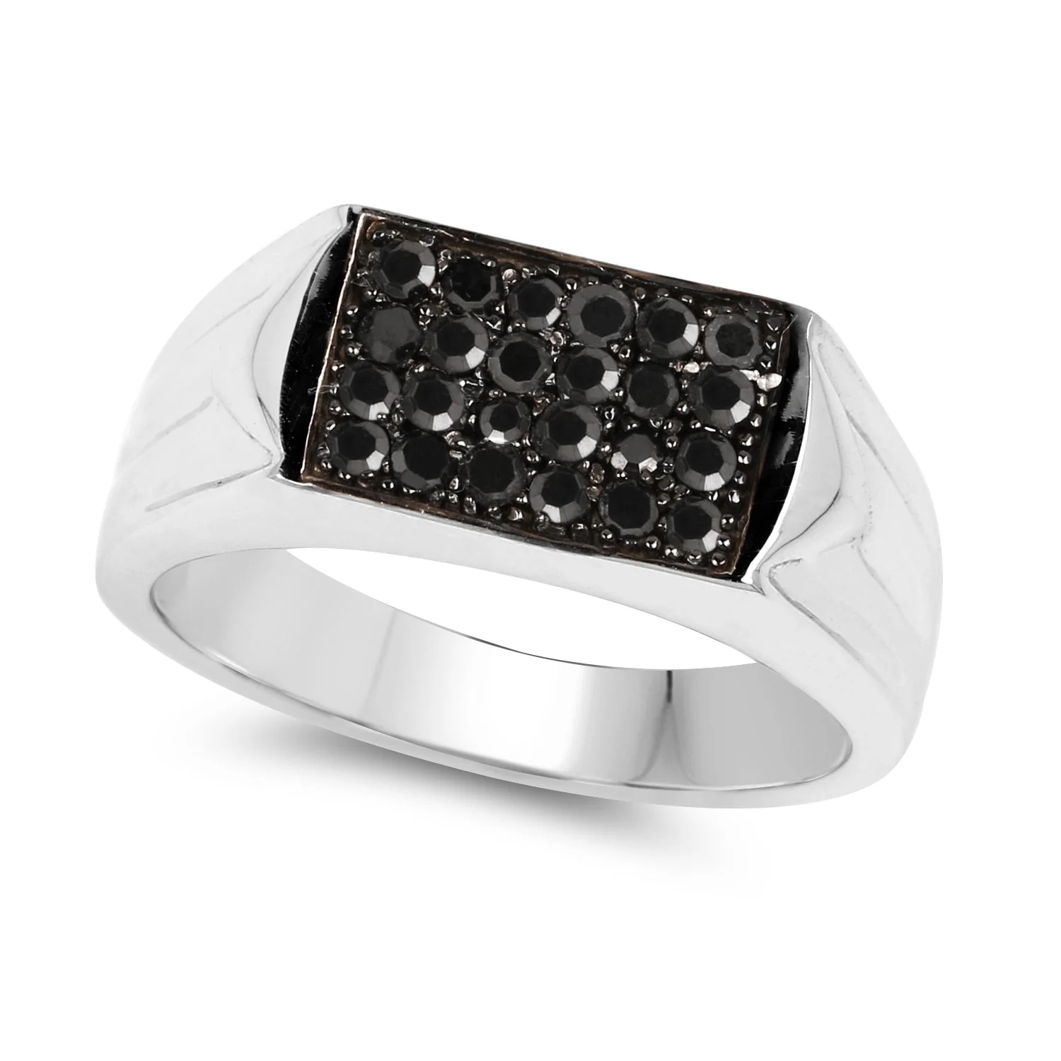 0.42 Carat Genuine Black Diamond .925 Sterling Silver Ring - Image 2